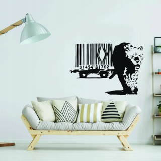 Samolepka na stenu LEO BARCODE Banksy 80x130