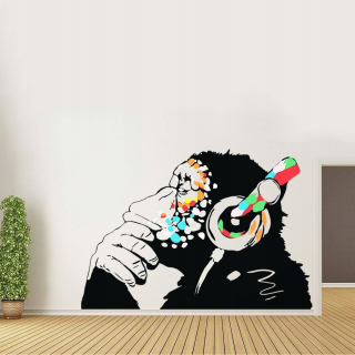 Hudobná nástenná nálepka Monkey Vinyl 340x231