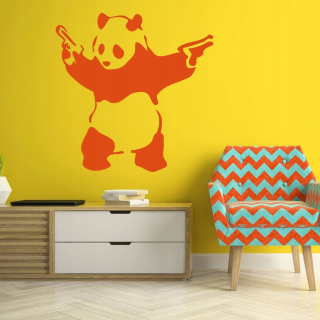 Nálepka na stenu Winyl Banksy Pistol Panda 120 cm