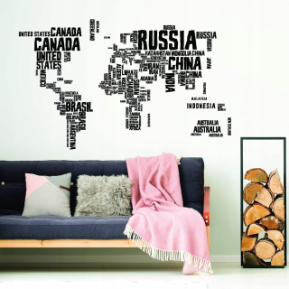 World Map Winyl Winyl 340x193 Nálepka na stenu