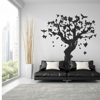 Nálepka na stenu Winyl Black Tree 398x500