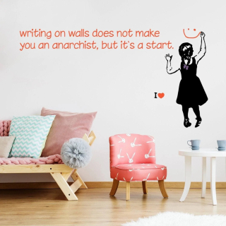 Nálepka na stenu Winyl Girl Anarchist 180x96