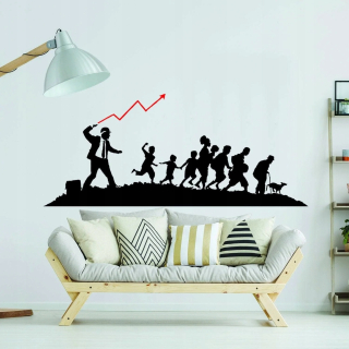 Samolepka na stenu BANKSY BUSINESSMAN 160x68 LEFT