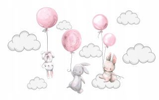 Bunny Wall Sticker Balóny Clouds xxxl