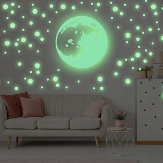 Samolepka na stenu MOON 50 STARS lumi 280x280