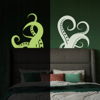 Nálepka na stenu vinyl žiariaca chobotnica 300x127