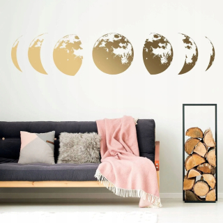 Nálepka na stenu Winyl Moon fázy zlata 460x99
