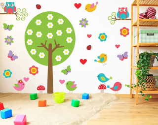 Nálepka na stenu Winyl Funny Tree 190 cm lesk