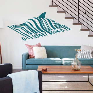 Banksy Barcode Shark 200x88 Vinyl Sticker