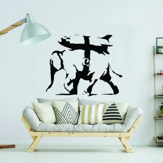 Banksy Bomb Vinyl Sticker Elephant 500x396