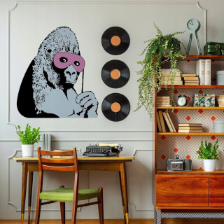 Banksy gorilla v maske 297x340 Vinyl Sticker