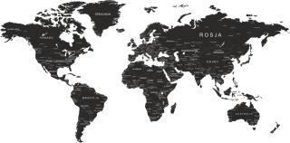 Nálepka na stenu Sheridan mapa sveta 250 cm