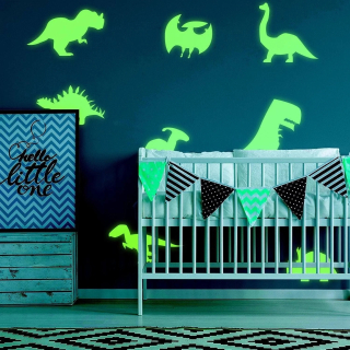 Nálepky na stenu 40 ks dinosaurov žiariace 30 cm
