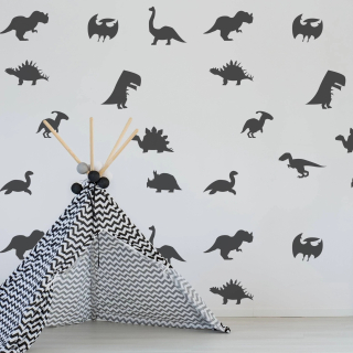 Nálepky na stenu 50 ks Dinosaury Vinyl 50 cm