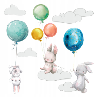 Bunny nástenné nálepky oblaky Balóny 100x50 cm
