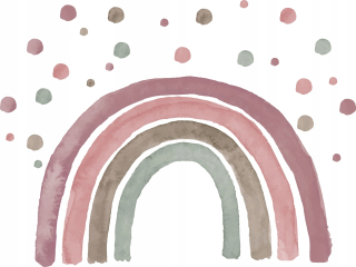 Samolepky na stenu pre deti Rainbow Pink Watercolor