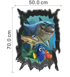 Nástenné nálepky na stenu pre kúpeľňu ryby nemo 3D