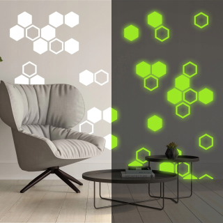 Vinylové nálepky 50ks Honeycomb lumi 27,5 cm