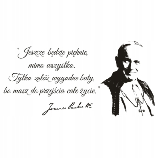 Nápis na stene, nálepka pápež Ján Pavol II -258