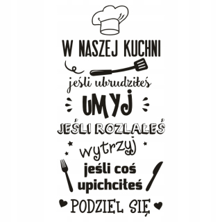 Nálepka na nápis na stenu v našej kuchyni 275