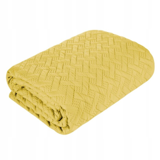 Prikrývka na posteľ - Dizajn plugy 91 mikrovlákno 240 x 220 cm odtiene žltej