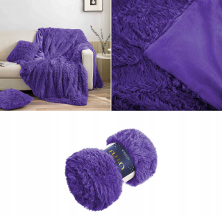 Prikrývka na posteľ - Prikrývka z pod ihlou a závit polyester 220 x 200 cm odtiene fialovej