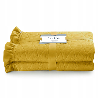 Prikrývka na posteľ - Deplikácia Ameliahome Polyester 210 x 170 cm odtiene žltej