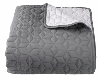 Prikrývka na posteľ - Bunning Jyssk Polyester 220 x 160 cm odtiene šedej, striebro