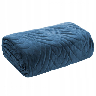 Prikrývka na posteľ - Dizajn plugy 91 Velor 210 x 170 cm odtiene modrej