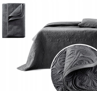 Prikrývka na posteľ - Slepá miestnosť99 Polyester 220 x 200 cm odtiene šedej