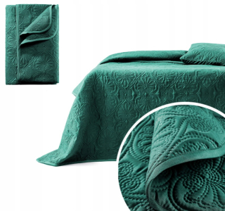 Prikrývka na posteľ - Blocate Room99 Polyester 210 x 170 cm odtiene zelenej