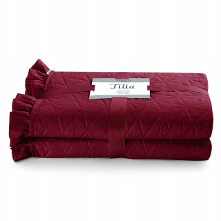 Prikrývka na posteľ - Deplikácia Ameliahome Polyester 210 x 170 cm odtiene červenej
