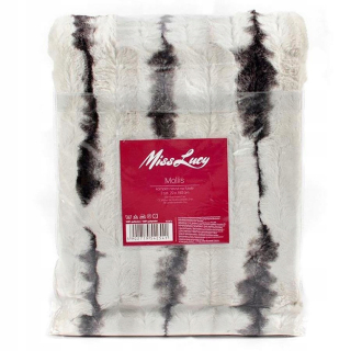 Prikrývka na posteľ - Deka Miss Lucy polyester 160 x 70 cm krémová, odtiene sivej