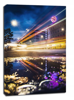 Nocna Varšava - obrázok na plátne