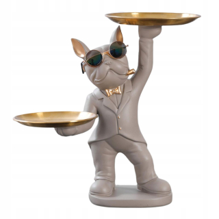 Nordic Bulldog French Butler Sculpture Resin