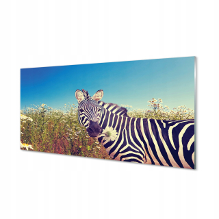 Moderná plexima grafika zebra kvety 140x70 cm