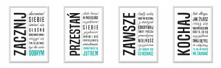 Moderné nástenné maľby s úvodzovkami set x4