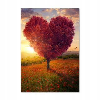 Foto obraz temperovaný sklenený strom srdce 70x100 cm