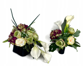 Veniec, kvety ikebana na hrob - Moderná náhrobná pokrývka hlavy / kompozícia / kvety
