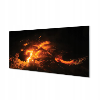 Moderný sklenený obrázok Fire Fire Dragon 140x70 cm