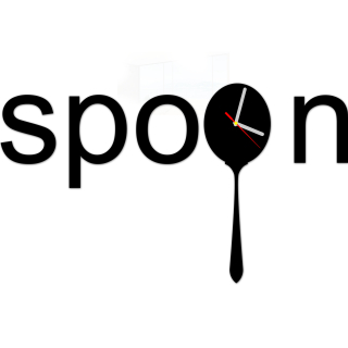 Hodiny - 3D Moderná kuchyňa Clock Spoon Spoon Shine