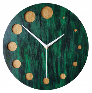 Hodiny - Nástenné hodiny Naturdeco odtiene zelenej, 28 cm