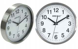 Kinghoff strieborné nástenné hodiny, 30 cm