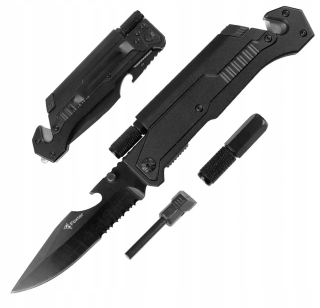 SKLADACÍ ZÁCHRANNÝ LOVECKÝ Nôž BATERKA 22CM