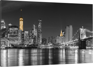 Obrázok 120x80 City Bridge v noci New York Tokyo