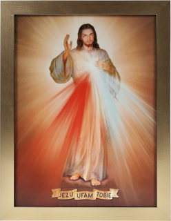 OBRAZ 45x35 JESUS JESUS I DVERÍM VÁM ZLATÝ RÁM