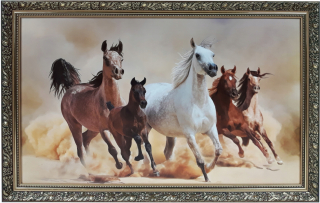 Obrázok 70x110 Kone Horse zdobený zlatý rámec