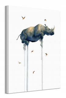 Oliver Flores Rhino a Birds Obrázok 60x80 cm