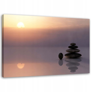Maľba na plátno - Canvas, Zen stones pri mori