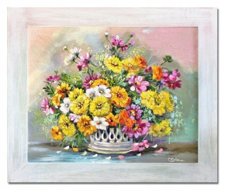 Predstavte si kvety olejové plátno rám 54x64